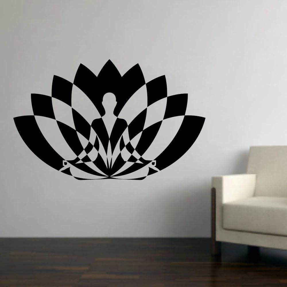 Lotus Flower Wall Decal Sports Fitness Gym Yoga Meditation Room ...