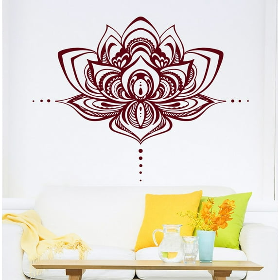 Lotus Flower Wall Decals Namaste Vinyl Stickers Bohemian Decal Mandala Home Decor