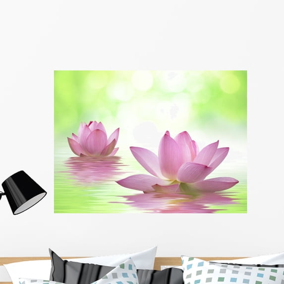 Lotus Flower Wall Mural by Wallmonkeys Peel and Stick Graphic (36 in W x 27 in H) WM139310