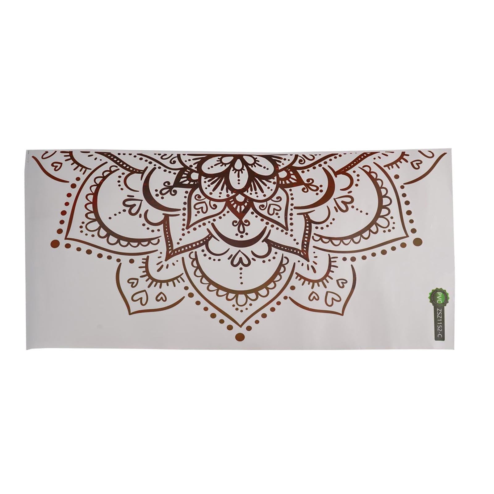 WBQMUNY Large Mandala Wall Decal Blue Lotus Flower Wall Sticker Remo