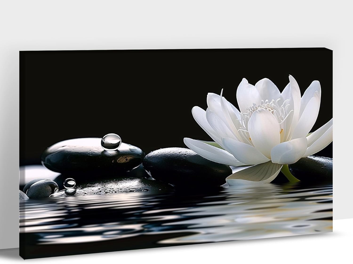 Lotus Flower Zen Canvas Print Wall Art Decor, White Lotus Flower Bloom ...