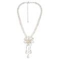 thumbnail image 1 of Lotus Flower of the Ocean White Pearl and Seashell Floral Statement Necklace, 1 of 6