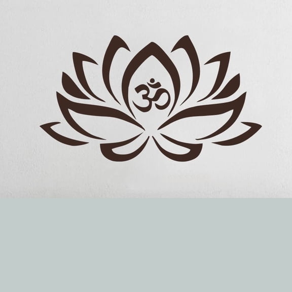 Lotus Flower with Om Sign Yoga Wall Decals Vinyl Mandala Flower Home Decor Art Vinyl Sticker