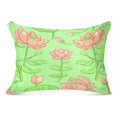 thumbnail image 1 of Lotus Flowers 20x40" Plush Pillow Case, Zippered Bed Pillow Cover for All Seasons Use, 1 of 9