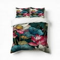 thumbnail image 1 of Lotus Flowers Nelumbo Nucifera Bedding Set 3 Pcs Soft Microfiber Quilt Cover For Bedroom Decor, Comforter Cover With 2 Pillowcase, 1 of 5
