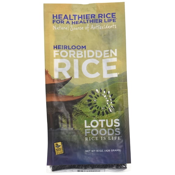 Lotus Foods Heirloom Forbidden Black Rice - 15 oz Pack of 3