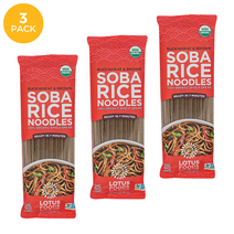 Lotus Foods Organic Buckwheat & Brown Soba Rice Noodles 8 oz. (PACK OF 3)