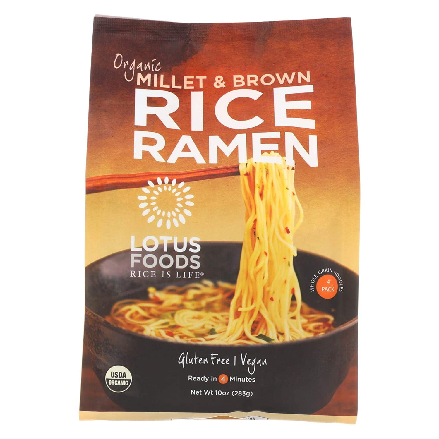 Lotus Foods Organic, Gluten Free Millet & Brown Rice Ramen Noodles, 10