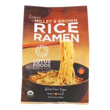 Lotus Foods Organic Millet & Brown Rice Ramen - 12 Pack, Gluten Free Healthy Noodles