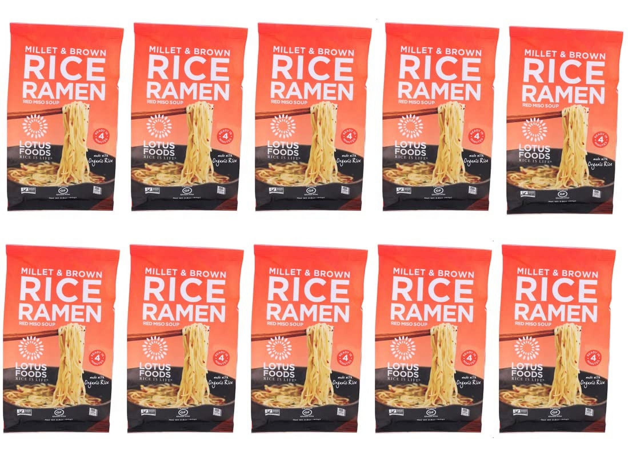 Lotus Foods Organic Millet and Brown Rice Ramen with Miso Soup, 2.8