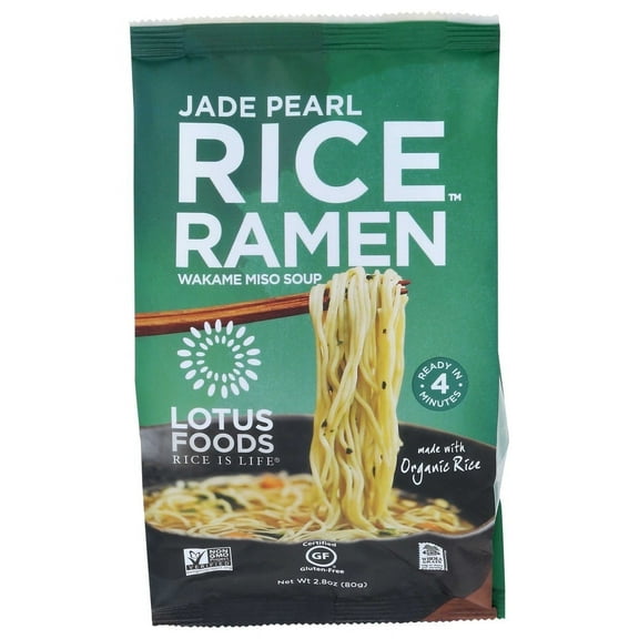 Lotus Foods Organic Ramen Soup Mix Jade Pearl Rice Miso 2.8 oz Pack of 3