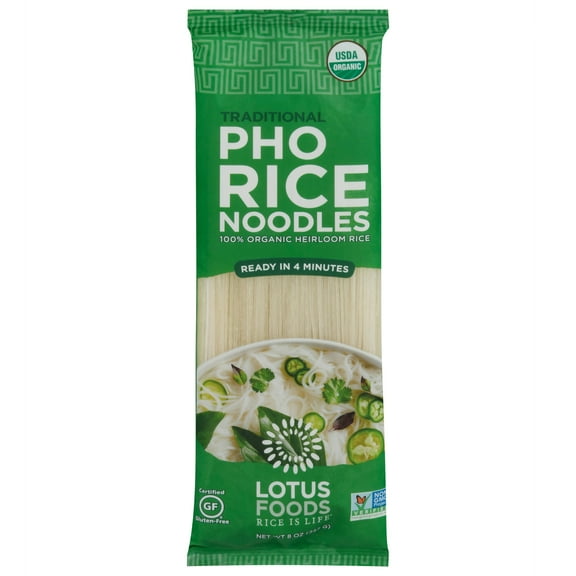 (Pack of 8), Lotus Foods Organic Traditional Pho Rice Noodles, 8 oz