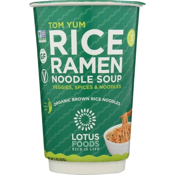 Lotus Foods Rice Ramen Noodles Soup, Tom Yum, 2 oz, 6 Count