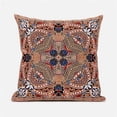 thumbnail image 1 of Lotus Garden Throw Pillow with Removable Cover in Orange Brown Black 16x16, 1 of 3