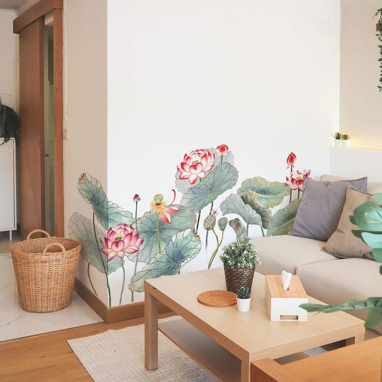 Lotus Garden XL Watercolor Peel and Stick Wall Decal