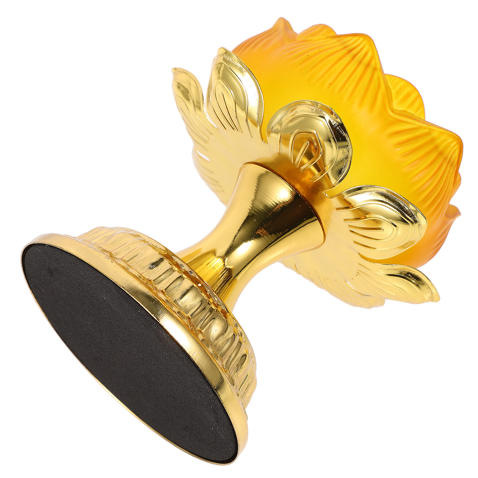 Lotus Ghee Lamp Holder Offering Supplies Candle Holders Golden Base Candlestick