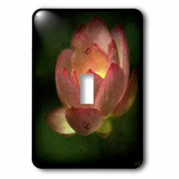 3dRose, Lotus Glow Dark Flower Floral, single toggle switch