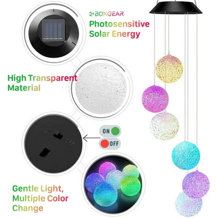 Lotus Hanging Lights with Solar Color Led Lights, Automatic Charging Colorful Lights For Home Decor