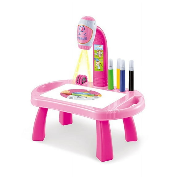 Lotus Home Projector Learning/Drawing Painting Set, Projecting Images to Help Kids Trace and Draw Educational Fun Educational Toys for Boys and Girls-Pink - comes with free mini doll