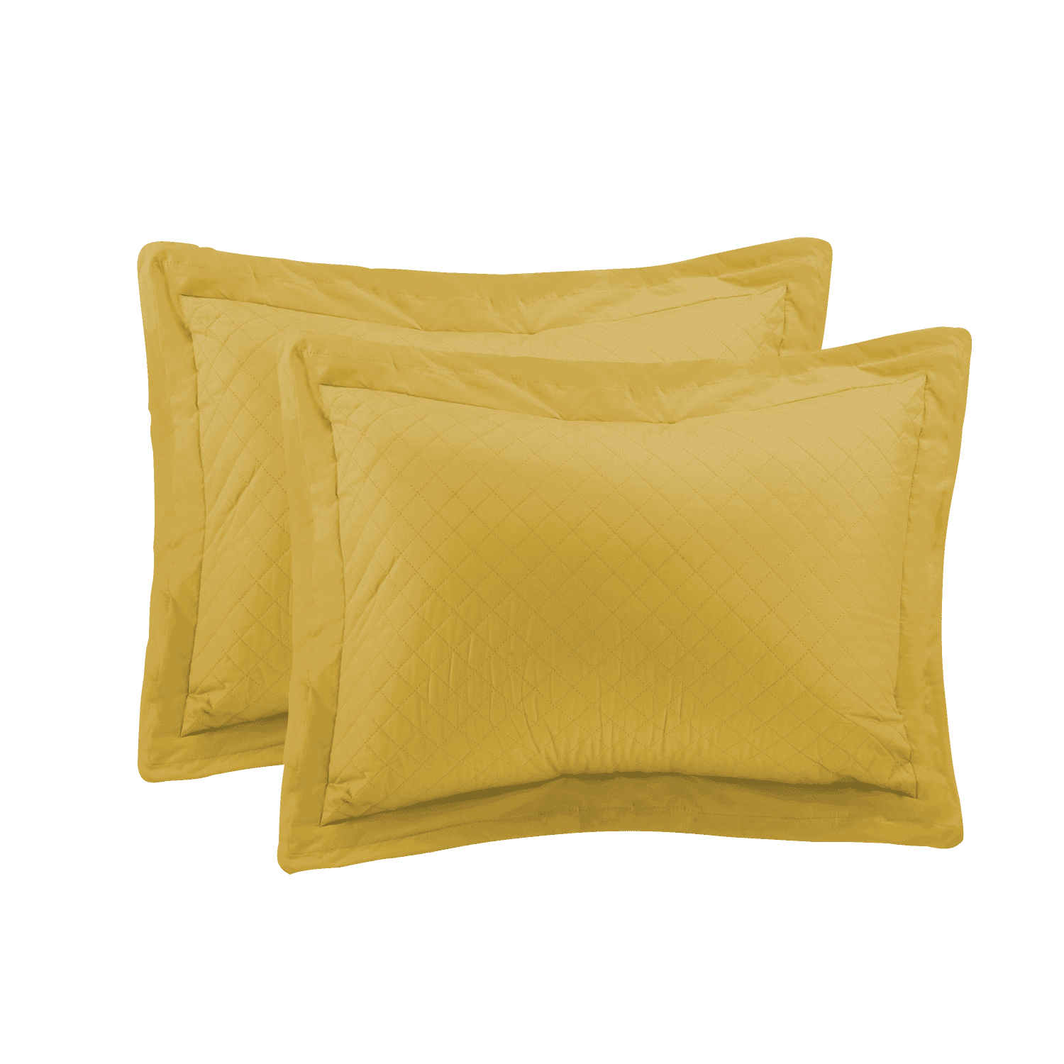 Yellow Diamond Stitch Quilted Microfiber Standard Sham
