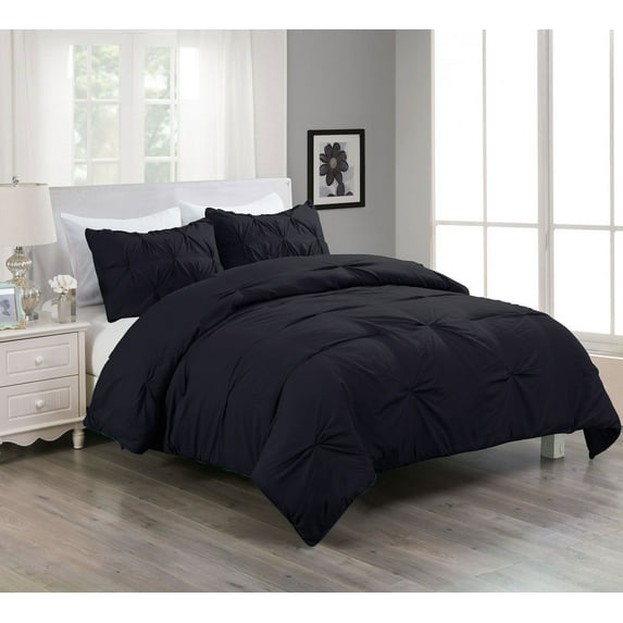 Lotus Home Stayclean Bacteria Reducing Pintuck Comforter Mini Set With Water and Stain Resistance