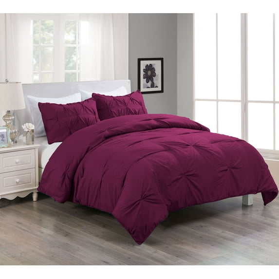 Lotus Home Stayclean Bacteria Reducing Pintuck Comforter Mini Set With Water and Stain Resistance