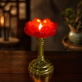 thumbnail image 1 of Lotus LED Candle, Flameless Flower Light, a Faceted Bloom Mounted on a Metallic-look Stem Across Dining Tables Mantels Shelves, Decorative Tabletop Lamp for Weddings Dinners, 1 of 7