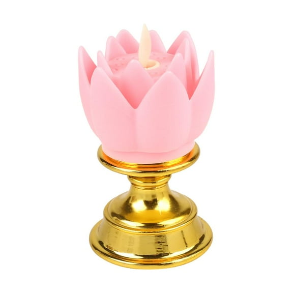 Lotus Lamp Battery Operated Exquisite Buddhist Supplies Pink