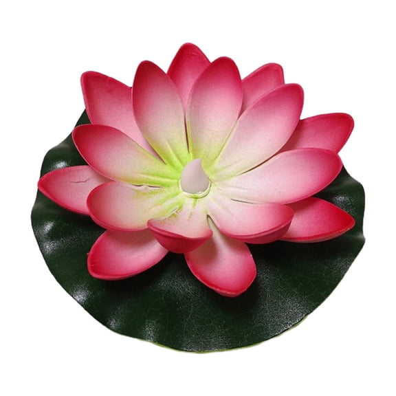 Lotus Lamp Decorations, Led Waterproof Flameless Lotus Tea Lights with Water Lily Pad, Home Garden Pond Indian Temples Gifts