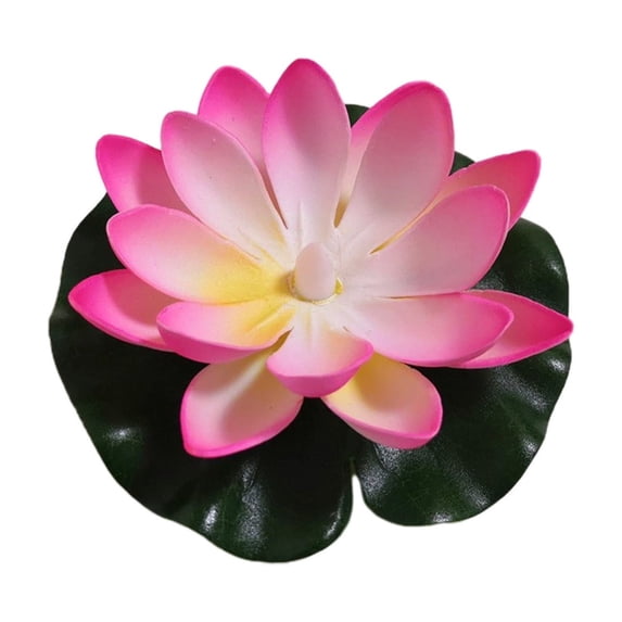 Lotus Lamp Decorations, Led Waterproof Flameless Lotus Tea Lights with Water Lily Pad, Home Garden Pond Indian Temples Gifts