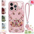 thumbnail image 1 of Lotus Lanyard Hard Case for iPhone, All-Inclusive Lens Design Phone Cover, Lotus Phone Case for iPhone 13/14/15/16/17 Pro Max (for 17Air,Pink), 1 of 7