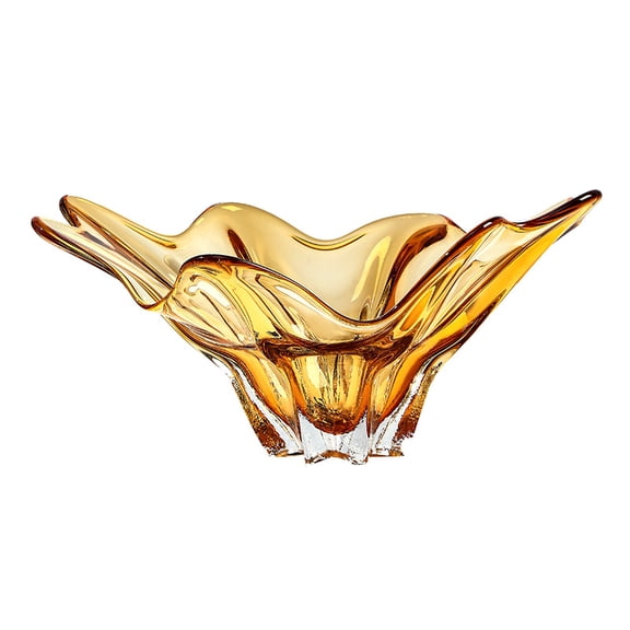 Lotus Leaf Shaped Crystal Glass Fruit Plate, Transparent Snack Candy Platter, Modern Living Room Coffee Table Dry Fruit Tray