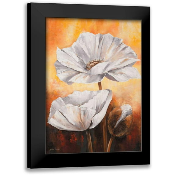 Lotus, Lenna 11x14 Black Modern Framed Museum Art Print Titled - White flowers II