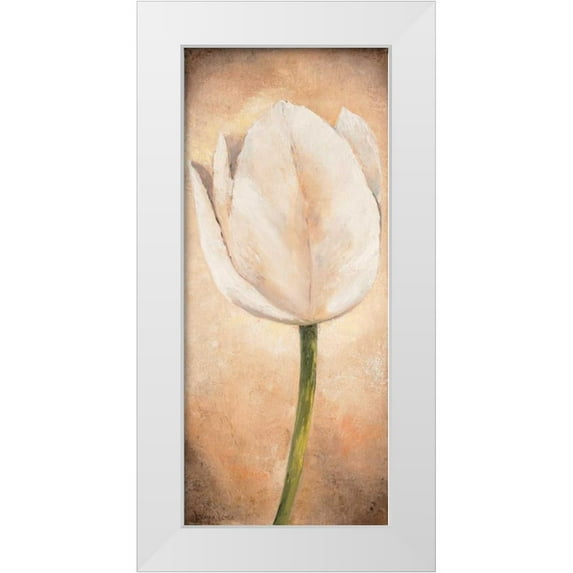 Lotus, Lenna 16x32 White Modern Wood Framed Museum Art Print Titled - Tulip on beige I