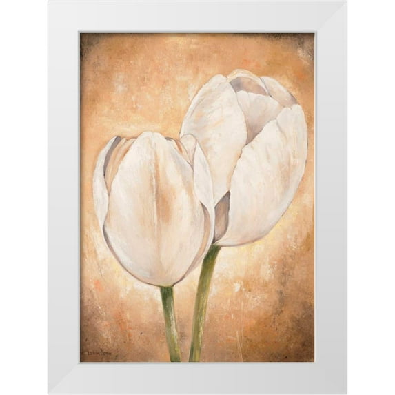 Lotus, Lenna 24x32 White Modern Wood Framed Museum Art Print Titled - Tulip on beige II