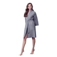 thumbnail image 1 of Lotus Linen Knee Length Waffle Robe Lightweight Women's Robe (Grey, Small), 1 of 5