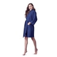 thumbnail image 1 of Lotus Linen Knee Length Waffle Robe Lightweight Women's Robe (Navy,Medium), 1 of 5