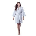 thumbnail image 1 of Lotus Linen Knee Length Waffle Robe Lightweight Women's Robe (White,XX-Large), 1 of 5