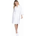thumbnail image 1 of Lotus Linen Knee-Length Waffle Robe Women - Lightweight Short Spa Bathrobe, White XXL, 1 of 6