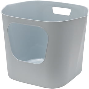 Vibrant Life Lily High-Sided Cat Litter Box with Easy Grip and Pour Spout, Gray