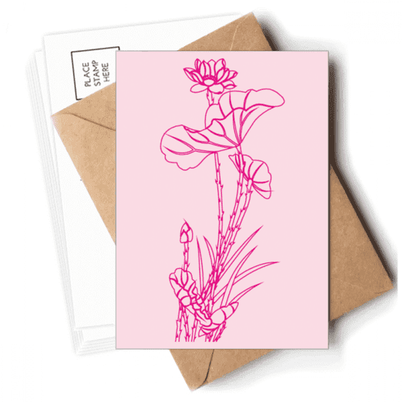 Lotus  Lotus Flower Reed Flower  Postcards Envelopes Blank Note Cards Mailing