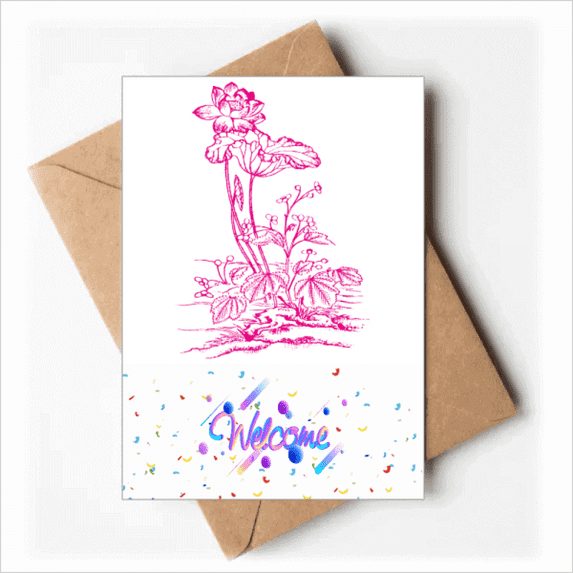 Lotus Lotus Flower Water Welcome Back Greeting Cards Envelopes Blank
