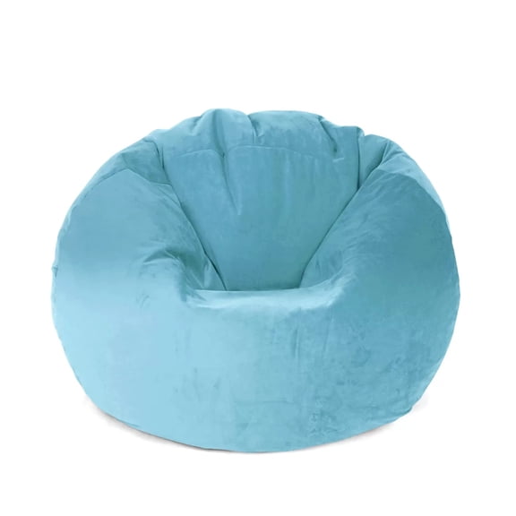 Lotus Lounge Chair Extra Large Round Velvet Bean Bag Cover - 58" x 58" - Mint Blue