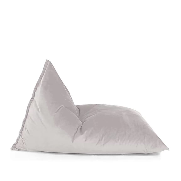 Lotus Lounge Chair Gigami Triangular Velvet Bean Bag Cover - 78.75" x 53" - Ivory