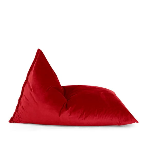 Lotus Lounge Chair Gigami Triangular Velvet Bean Bag Cover - 78.75" x 53" - Red