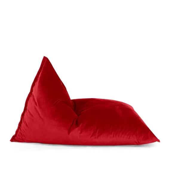 Lotus Lounge Chair Gigami Triangular Velvet Bean Bag Cover - 78.75" x 53" - Red