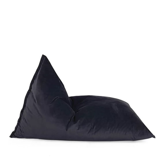 Lotus Lounge Chair Large Ecogami Velvet Bean Bag Cover - 51" x 35.25" - Black