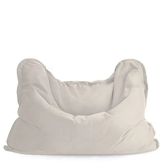 Lotus Lounge Chair Large Velvet Rectangular Bean Bag Cover - 78" - Ivory