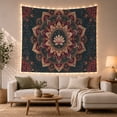 thumbnail image 1 of Lotus Mandala on Dark Floral Background, Calming Boho for Meditation Enthusiasts, Spiritual Wall Art, Housewarming Gift, Tapestry Wall Hanging for Meditation Room and Bedroom, 1 of 6