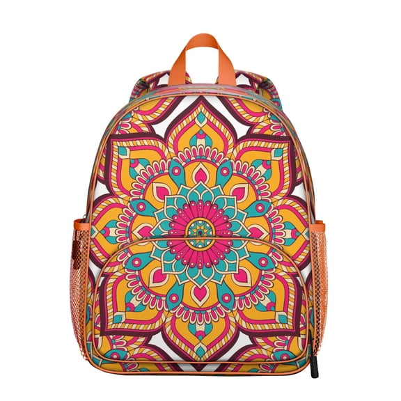 Lotus Mandala Students Backpack - Cosmic Spirituality and Sacred Harmony Design with Tranquility and Zen Inspired Pattern, Comfortable Dual Shoulder Support